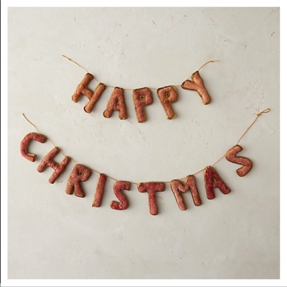 ISO Happy Christmas Anthropologie Terrain velvet garland